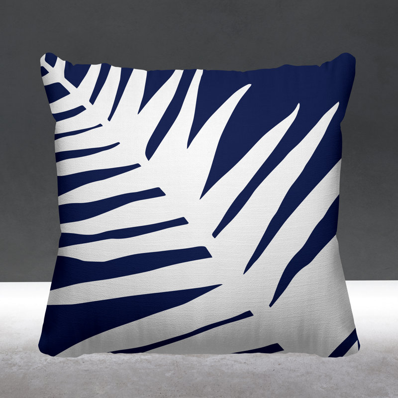 Coussin décoratif intérieur / extérieur Nash, Bleu marine, L 19 po x H 19 po