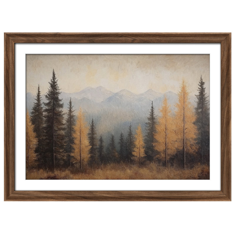 Art mural vintage rétro encadré pour chambre à coucher - 26 po x 36 po brun, Reproduction encadrée avec passe-partout