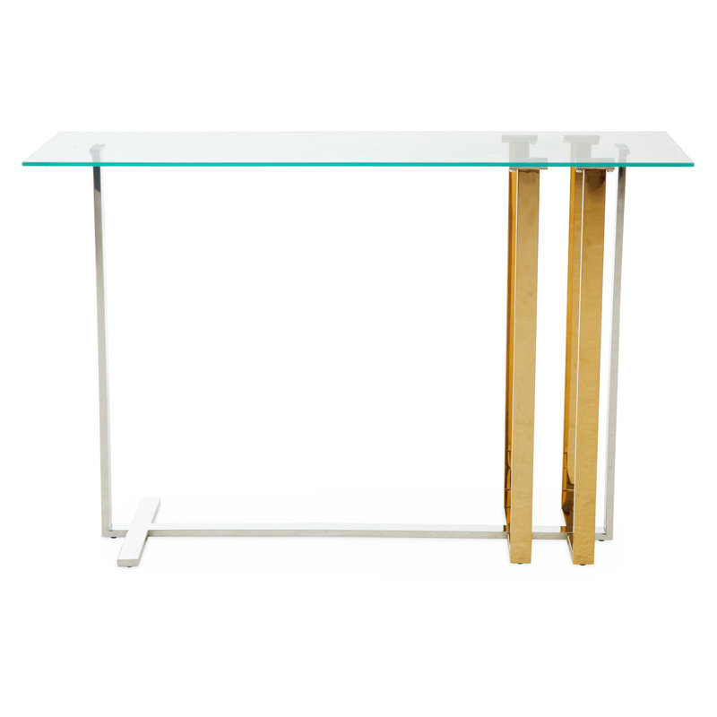 120cm Glass Top Console Table
