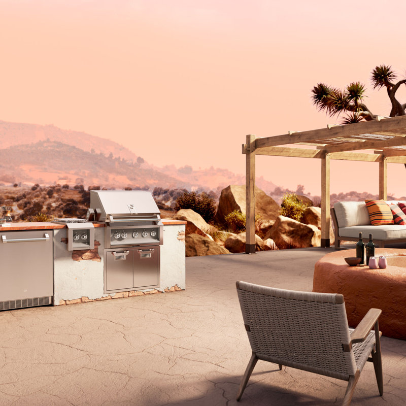 Aspire Grill Built-In, 3 U-Burner, 1 Sear Rotisserie, Natural Gas