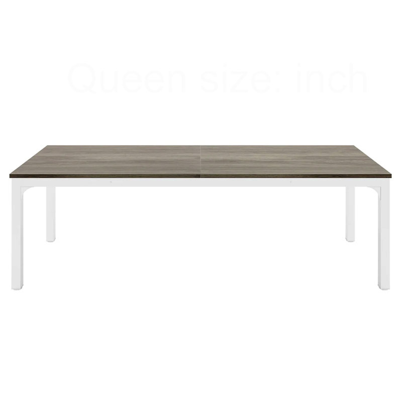 Bureau d'écriture moderne très long, Gris / Blanc