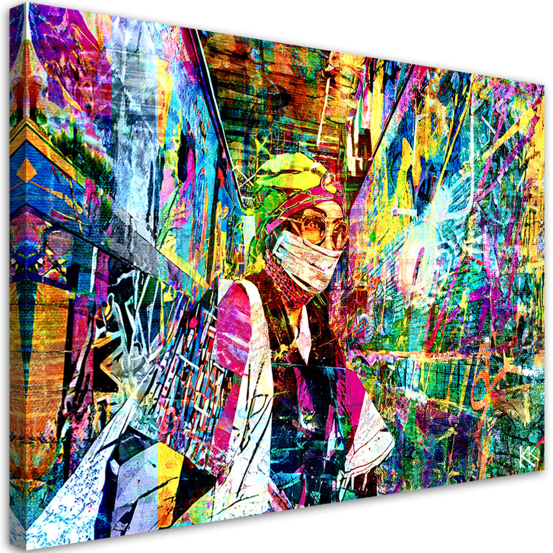 Leinwanddruck, Weibliche Maske Glamour - Wrapped Canvas Print