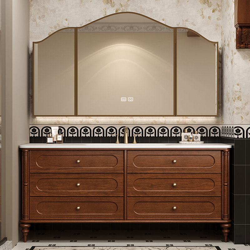 Armoire de salle de bain American Retro, H 32,28 po x l 62,99 po x P 21,65 po