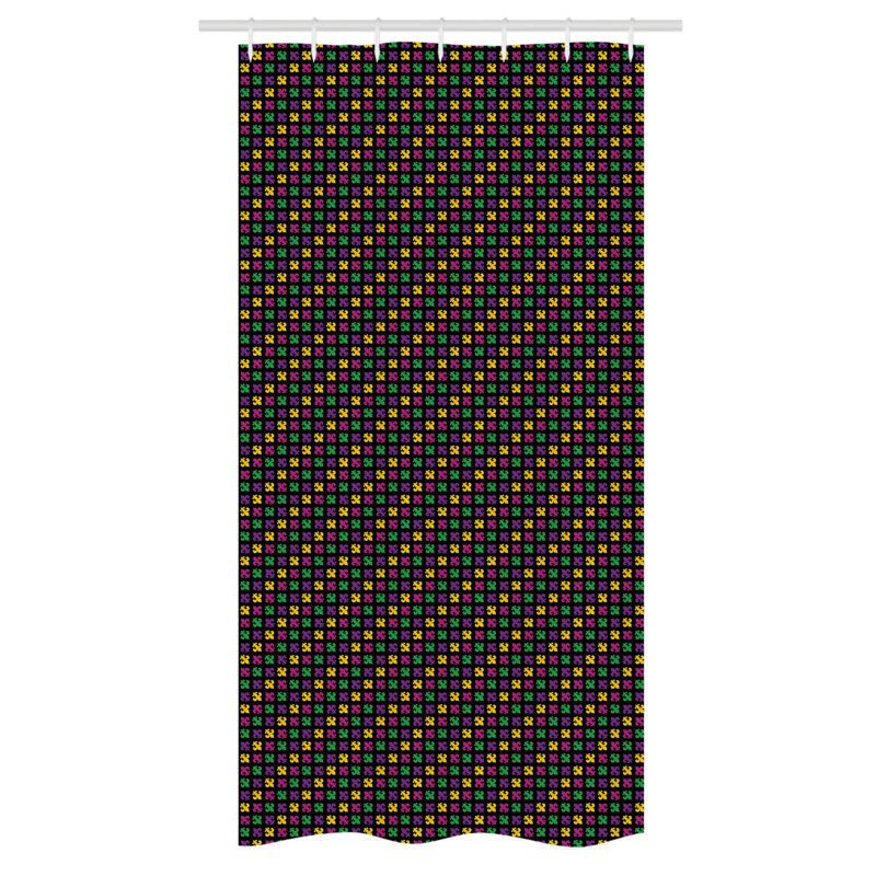 Errika Geometric Shower Curtain with Hooks Included, 72" H x 36" W