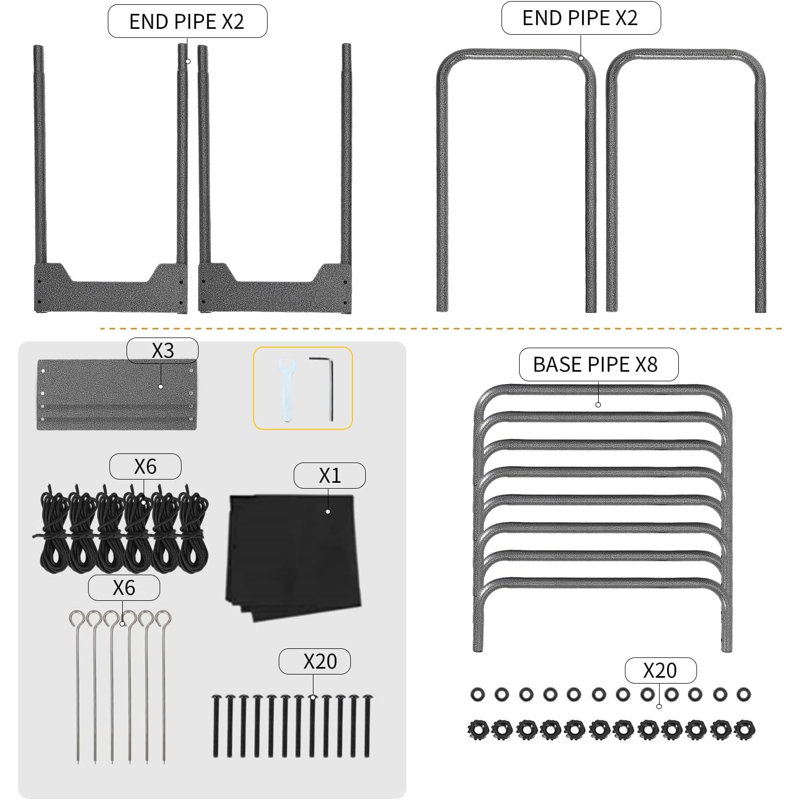 Support à bois de chauffage avec couvercle imperméable, support de rangement extérieur pour bûches en acier, organisateur de pile de bois pour cheminée, patio, cour arrière