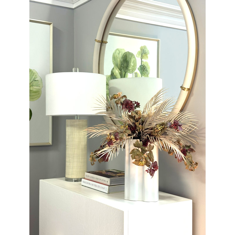 Danica Ivy And Areca Palm Arrangement In A Ceramic Vase, 24" H x 23" W x 23" D