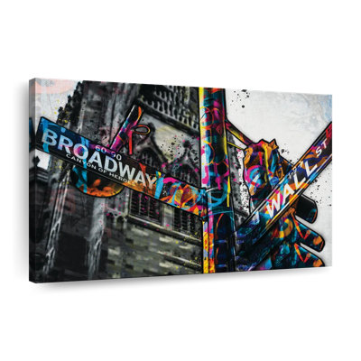 " NY Broadway And Wall Street Signs " by Harper D.