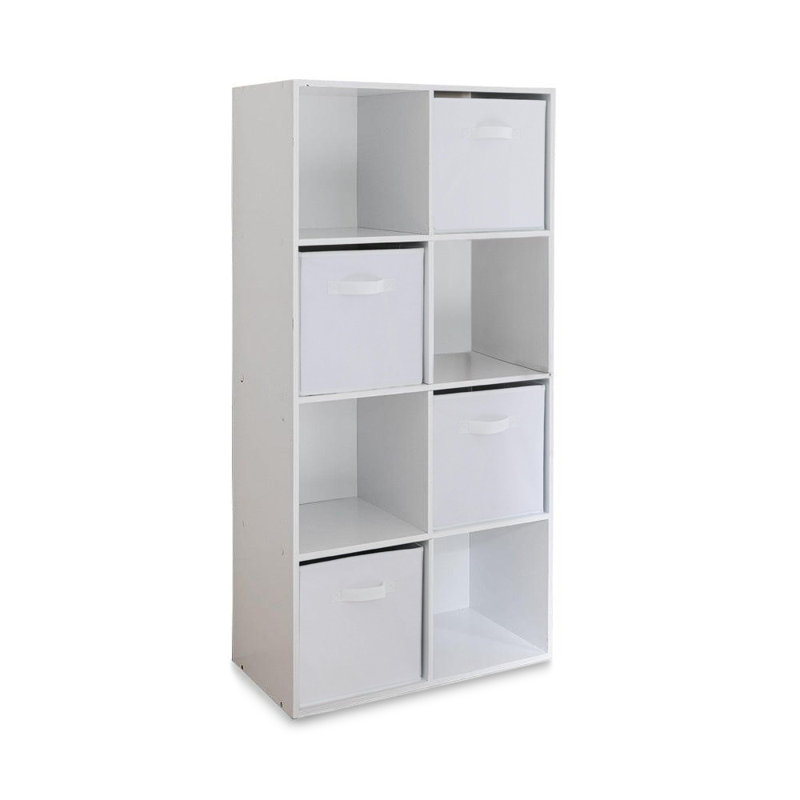 Northville 61cm W Cube Bookcase, (8 Shelves) 121cm H x 61cm W x 30cm D, White