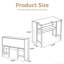 Bureau pliable en bambou de 32,5 po de large avec bureau et tablette de rangement-132828328