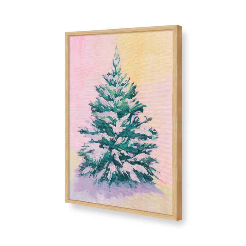 «Tinsel Tree II» par Grace Popp, reproduction d'art, H 12 po x l 8 po, Tanné, Cadre ouvert sans passe-partout