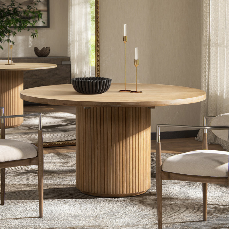 Charlotte 55" Round Fluted Dining Table