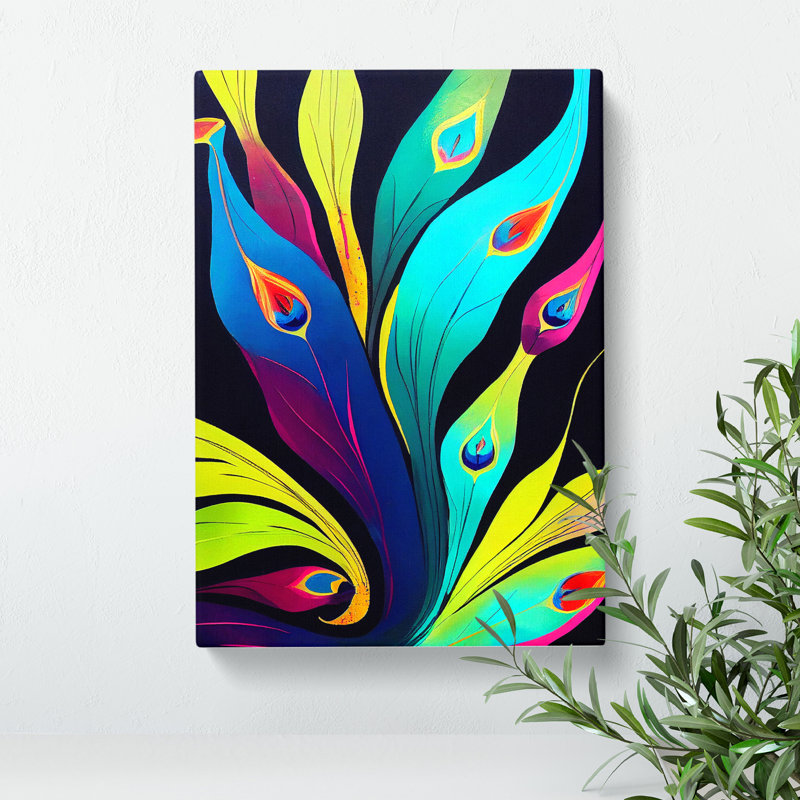 XC1022-4586X The Peacock Feathers Abstract - Wrapped Canvas Print, 76cm H x 50cm W x 3cm D