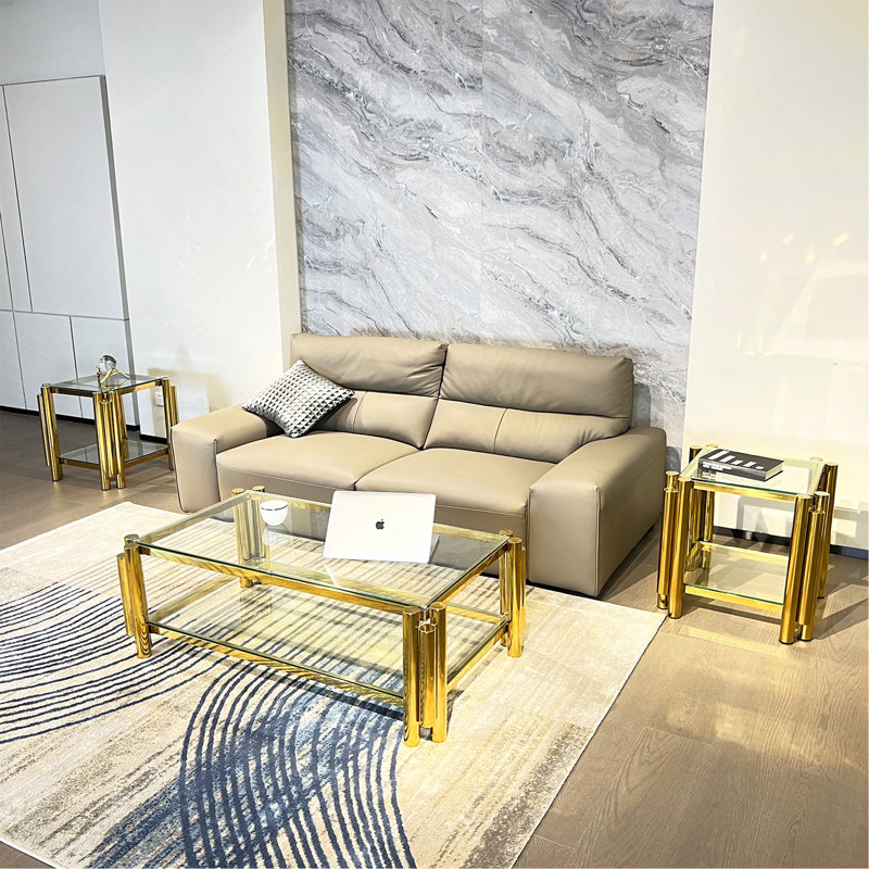 Ensemble de tables basses Modern, Doré