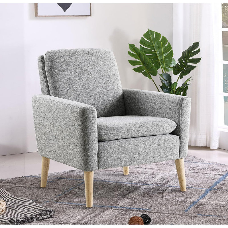 Fauteuil d'appoint rembourré de 29 po de large Cristyle, Lin gris