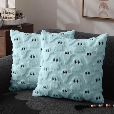 Housses de coussin d'Halloween 45 x 45 cm (2 pièces) - Fantôme bleu - Décoration d'Halloween