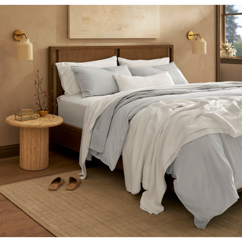 Signature Vintage Washed Duvet Set, King/Cal King Duvet Cover + 2 King Shams, Vintage Sky