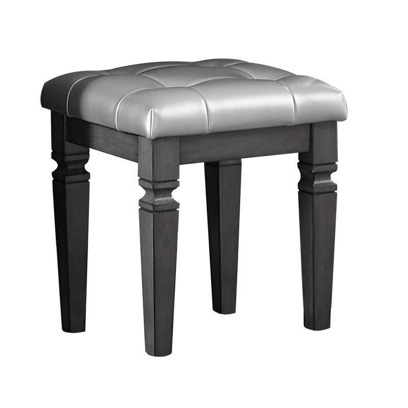 Tabouret de coiffeuse 1 pièce Modern Glam Luxury, Gris, Noir