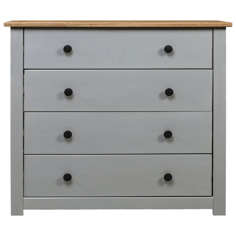 Brammer Solid Wood Chest of 4 Drawers, White/Brown