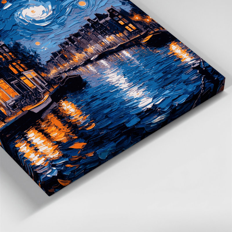 Villes, Pays-Bas, Pays-Bas, art mural sur toile grise, H 20 po x l 24 po