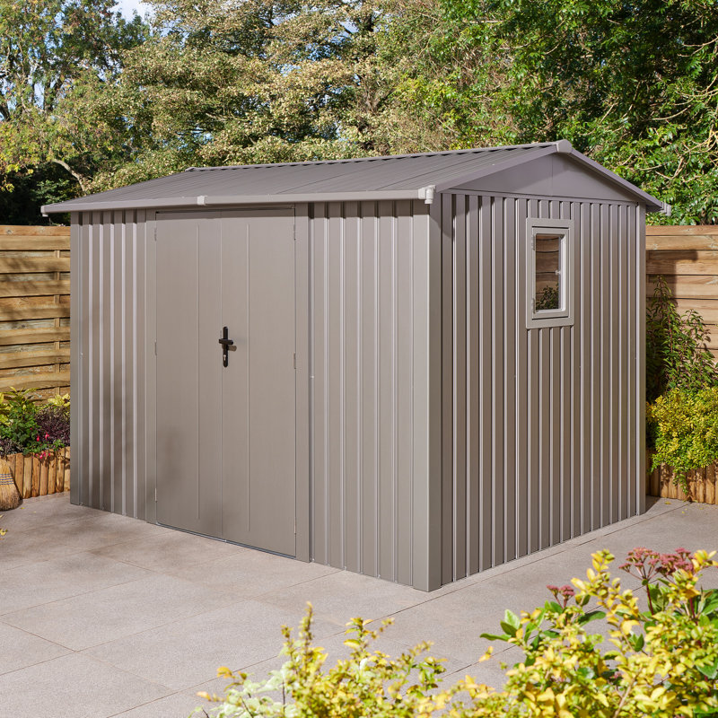 Rowlinson Brentvale Premium Apex Metal Shed, 10 x 8 ft