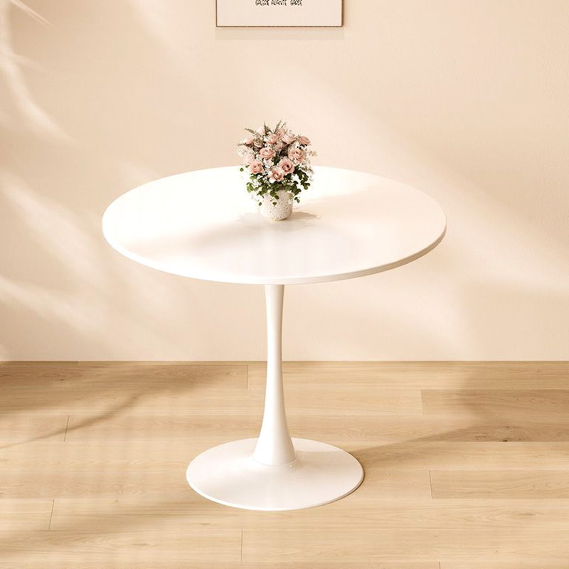 Table basse blanche de style Mid-Century et table de fabrication élégante en acier avec base solide