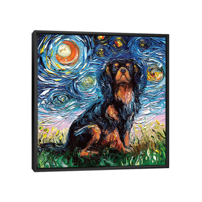 « Cavalier King Charles Spaniel Night » par aja Trèves, reproduction d’art