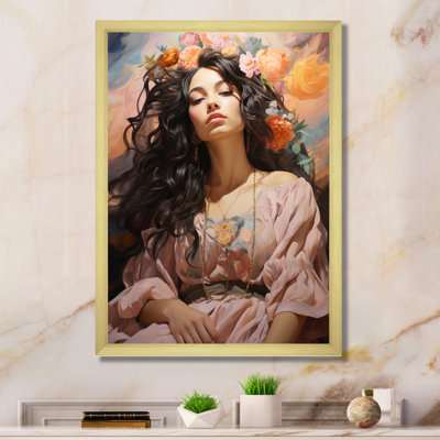 Boho Latina Woman Ethereal Beauty II - Portrait Wall Art Living Room