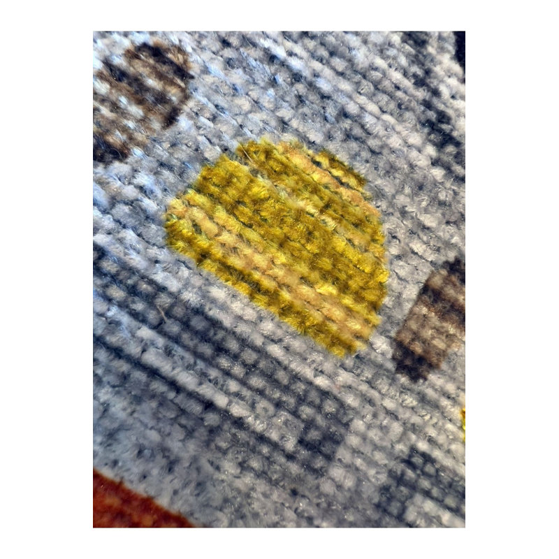Ethnic Pattern Yellow Machine Washable Rug, Rectangle 3'11" x 5'11" Rug Pad Included