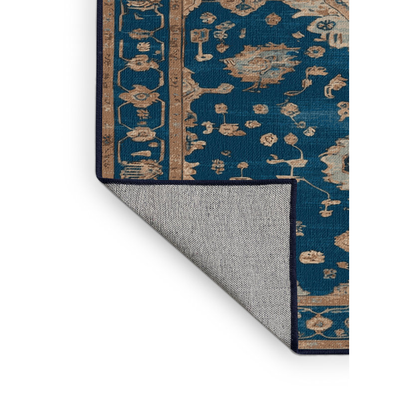 Tapis bleu lavé à la machine