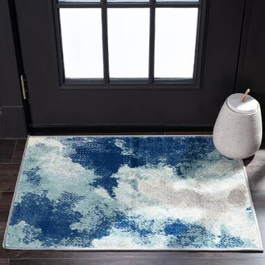 Luxe Weavers Beverly Collection Blue 4x5 Modern Abstract Area Rug