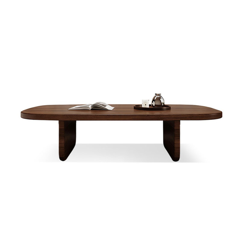Nut-brown Solid Wood Rectangular Coffee Table, 15.75" H x 55.12" L x 23.62" W