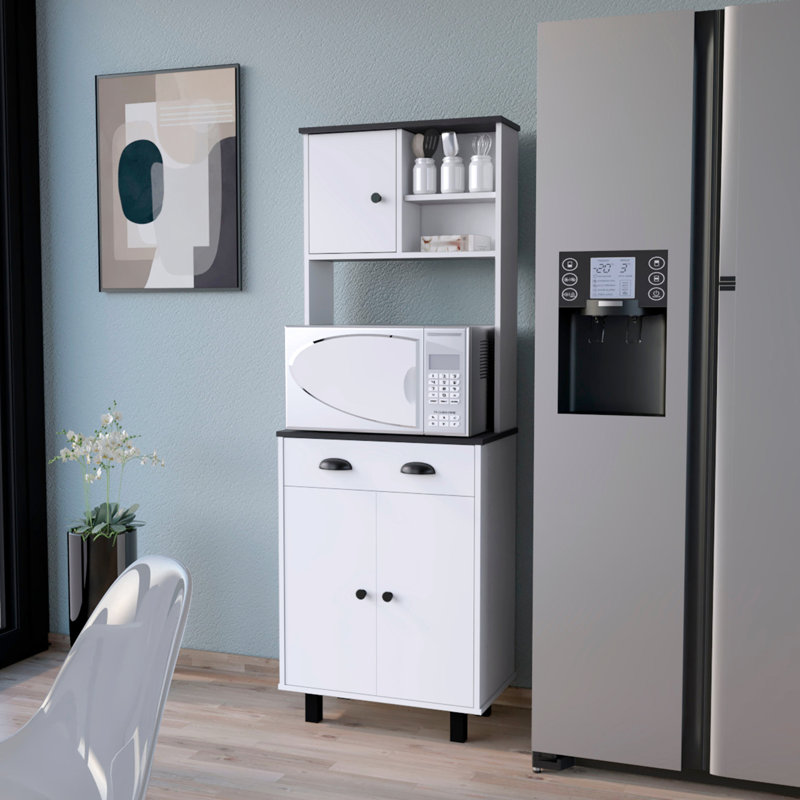 1 Kitchen Pantry - White And , Organize Your Efficiently In 1 Drawer, Functional Storage Unit, White/Walnut