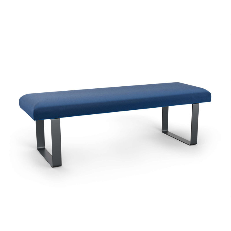 Naquaria Upholstered Bench, Blue/Anthracite