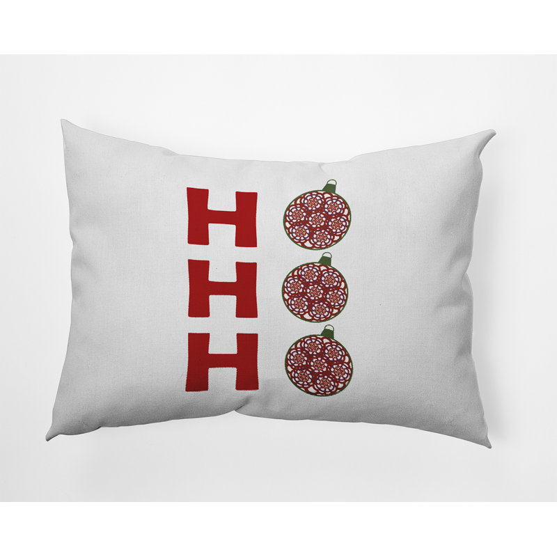 Coussin intérieur / extérieur Ho Ho Ho, H 14 po x l 20 po, Rouge