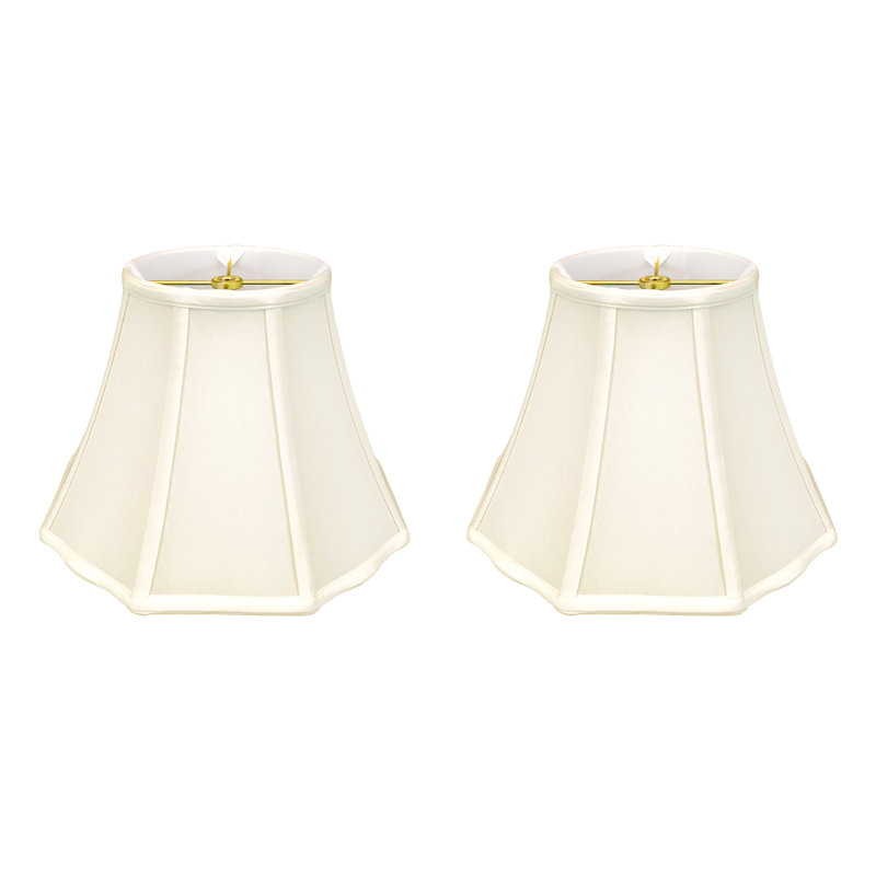12'' H x 16'' W Silk Bell Lamp Shade, Eggshell, 13" H x 18" W x 18" D
