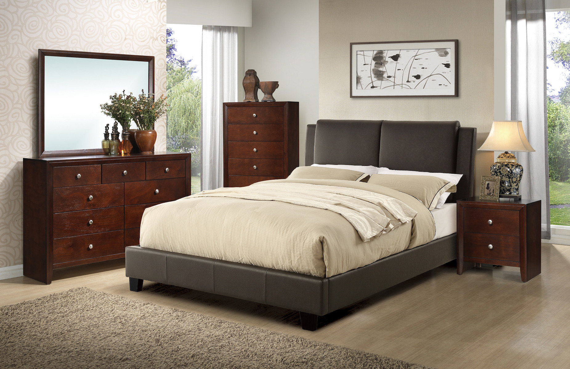 Winston Porter Joktan Upholstered Platform 4 Piece Bedroom Sets | Wayfair