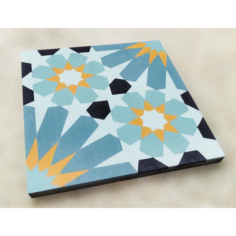 Tangier 8" x 8" Cement Patterned Wall & Floor Tile, Primero