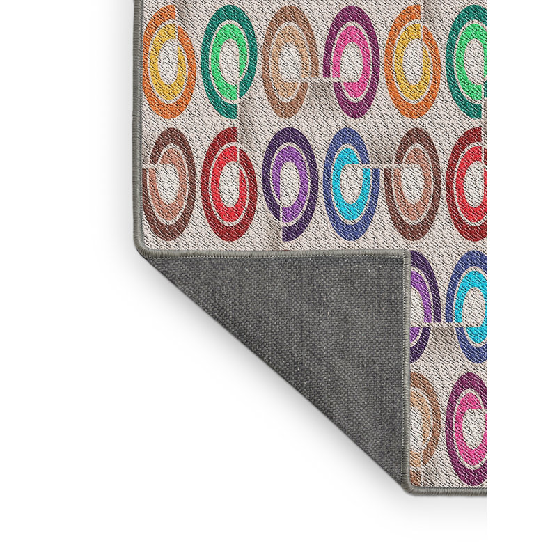 Tapis gris motif/orange/jaune, Rectangulaire 8 pi x 12 pi