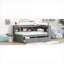 Lit plateforme simple en pin massif avec rangement en forme de L et chargement intégré en gris froid-129705515