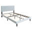 Lit simple tapissier avec tête de lit en lin, pas de sommier tapissier, lattes en bois, assemblage facile, gris, s'adapte à toutes les marques de matelas, plateforme moderne de 300 lb-1219975641-1219975642