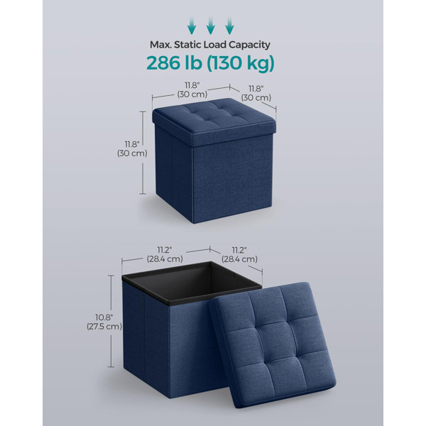 Ebern Designs Storage Ottoman, Foldable Small Ottoman Foot Rest,Cube ...