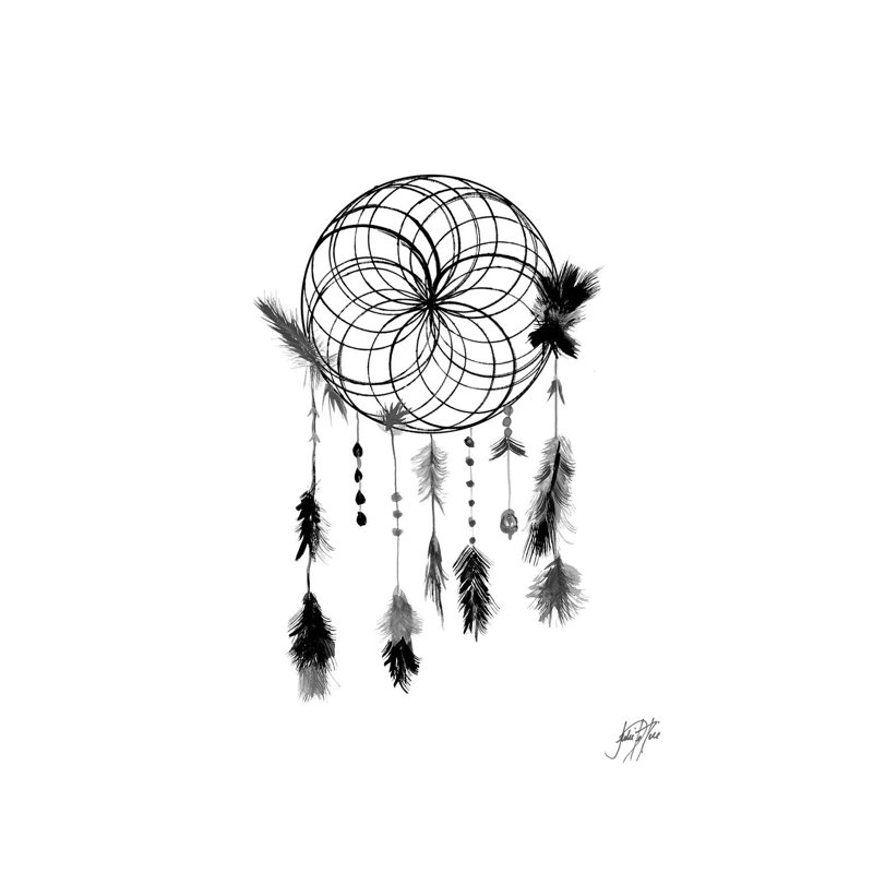 Dark Midnight Dream Catcher II by Julie Derice - Wrapped Canvas Painting, 66.04 cm H x 45.72 cm W