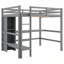 Lit mezzanine avec tablettes multifonctionnelles et bureau sous le lit parfait pour les petits espaces-446899908