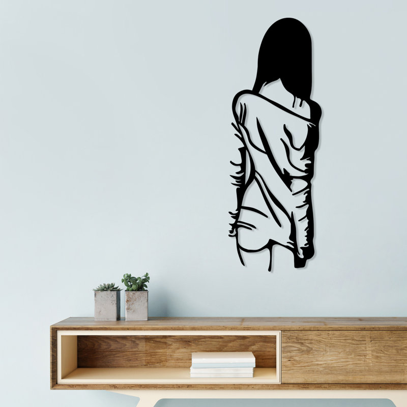 Stylish Decorative Metal Wall Accessory, Black Finish, 100% Metal, Thickness: 0.06 inches | Perfect for Home Decor, Modern Aesthetic, Durable and Eye-Catching Design