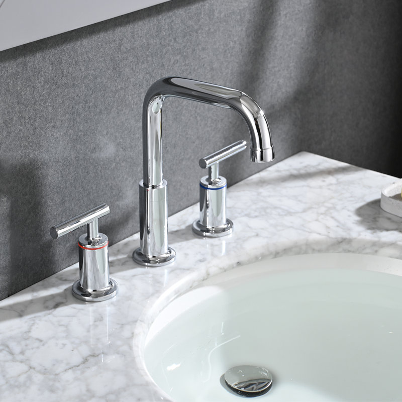Widespread 2-handle Bathroom Faucet with Drain Assembly, Chrome