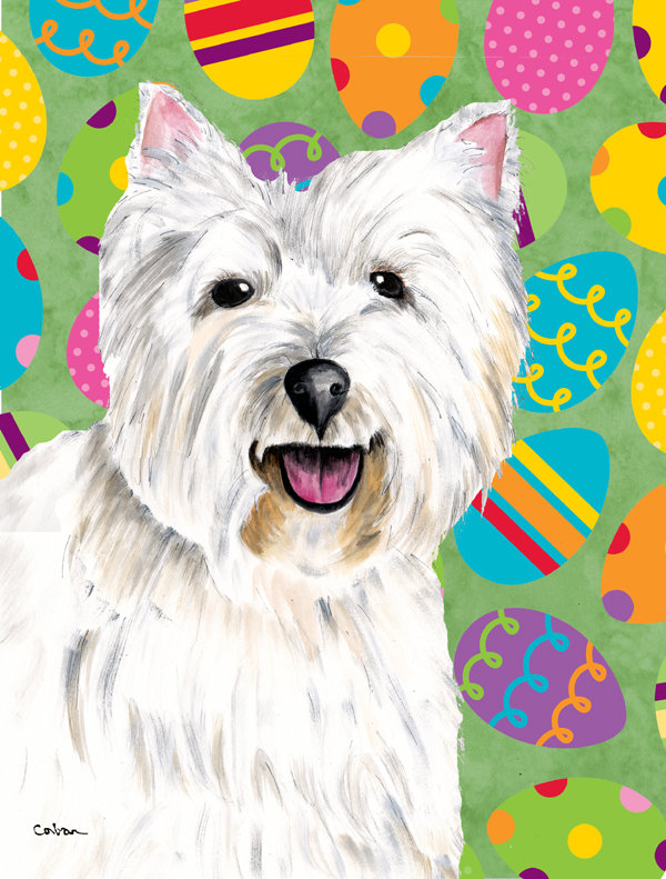 Drapeau de jardin Atara, Westie (blanc et gris)