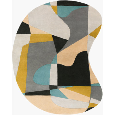 Gaye Wool Gray/Khaki/Teal Rug