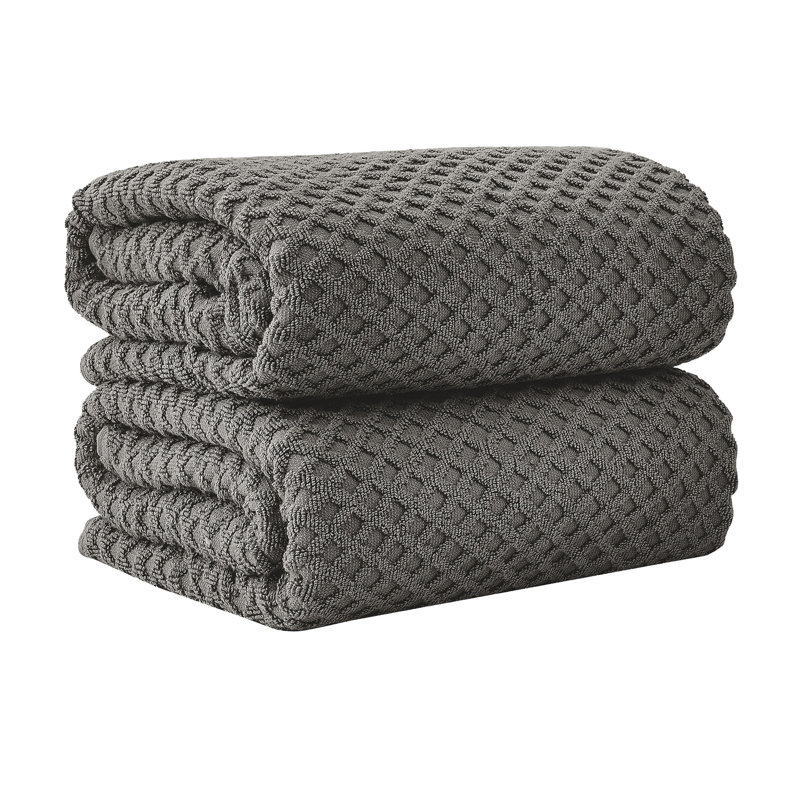 100% coton ultra doux et absorbant, Gris foncé, Bath Sheets - 2 Pack