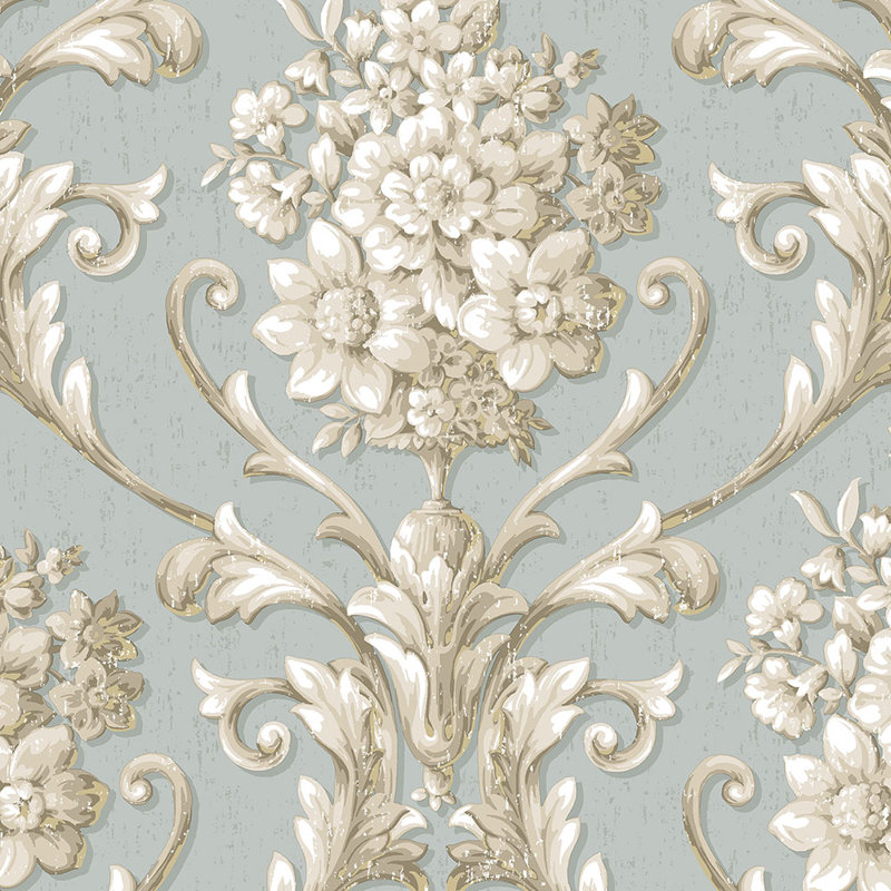 Rouleau de papier peint L 32,7 pi x l 20,5 po Jackye, Crème / beige / gris