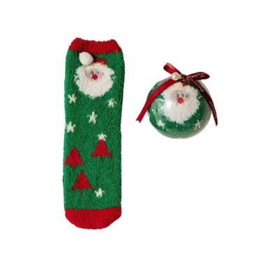 Christmas Decorations Winter Coral  Loop Socks Women's Christmas Half  Home Socks